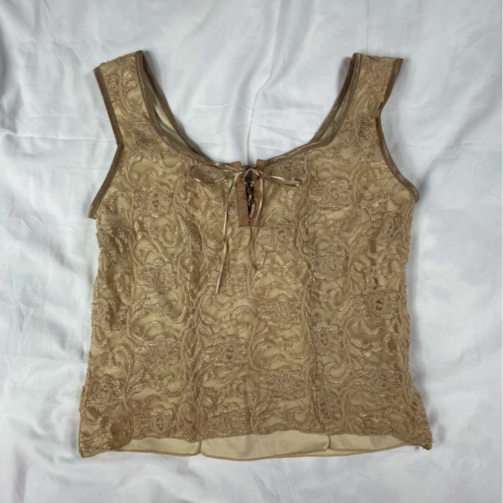 y2k corset front lace top